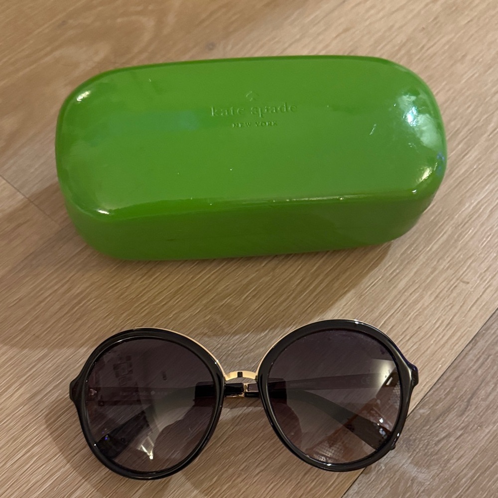 Kate Spade Black Sunglasses with Bright Green Case